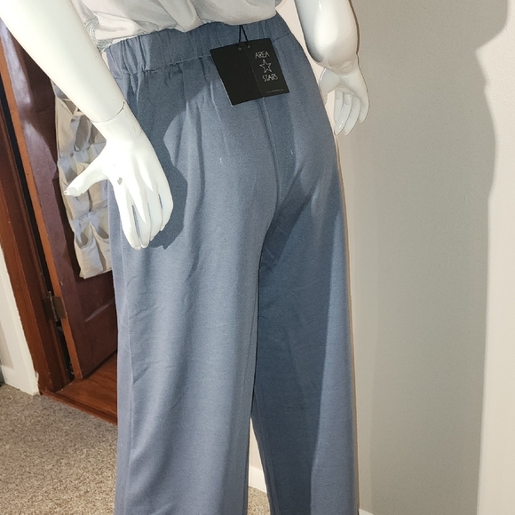 Elegant Slate Blue Wide-Leg Trousers - Picture 5 of 8